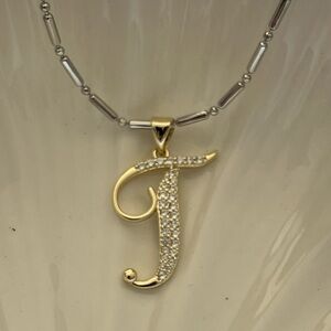 14k Gold plated Initial Pendant Necklace